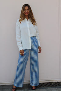 CHAMBRAY STRIPE PANTS