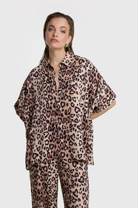 TWILL LEOPARD BLOUSE