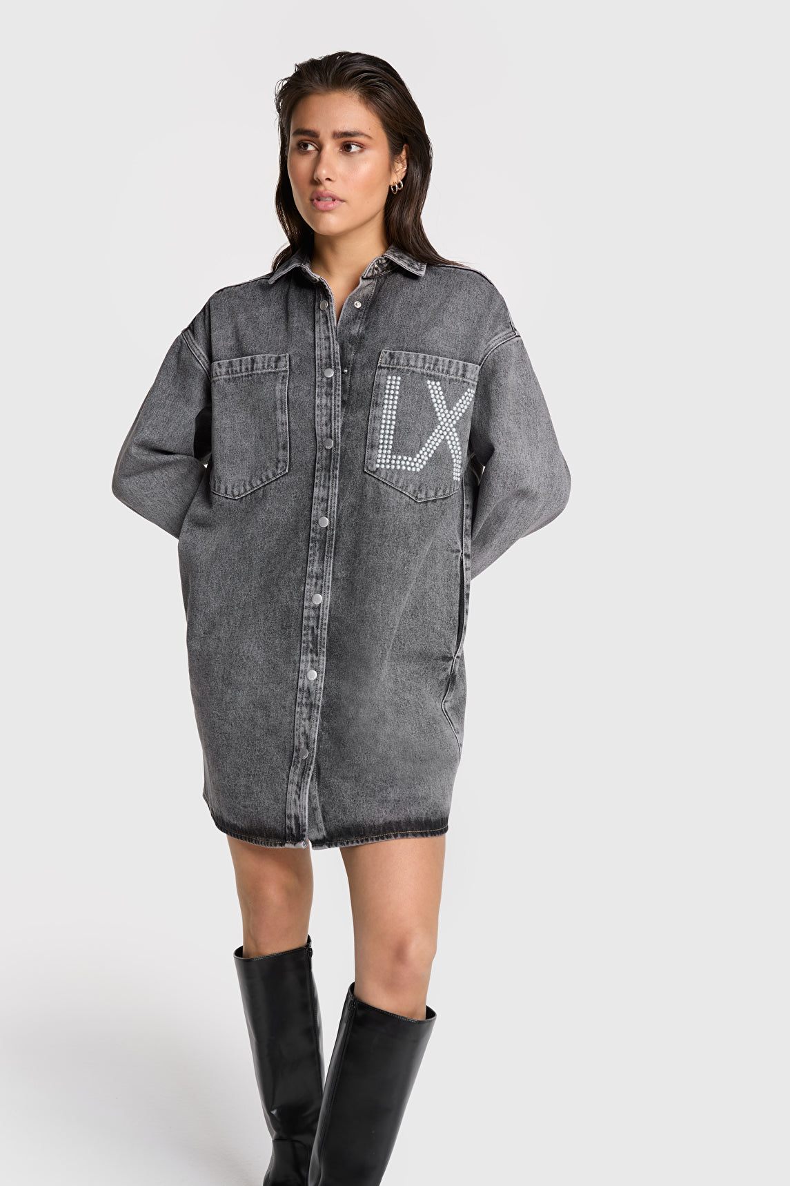 VINTAGE DENIM PEARL LX DRESS