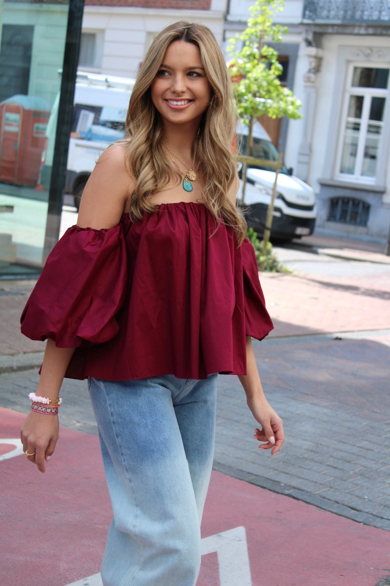 LORE TOP BORDEAUX
