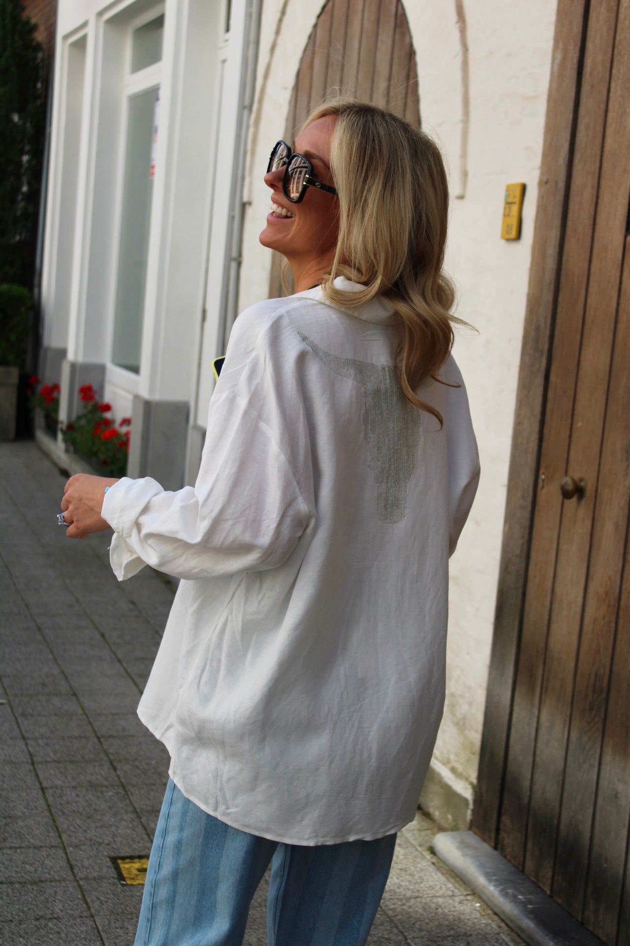 OVERSIZED LINEN BLOUSE SOFT WHITE