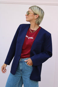 COLLARLESS BLAZER