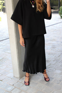 SILK SKIRT BLACK