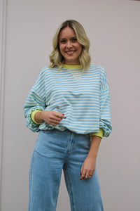 MARGO BLOUSE BLUE - WHITE