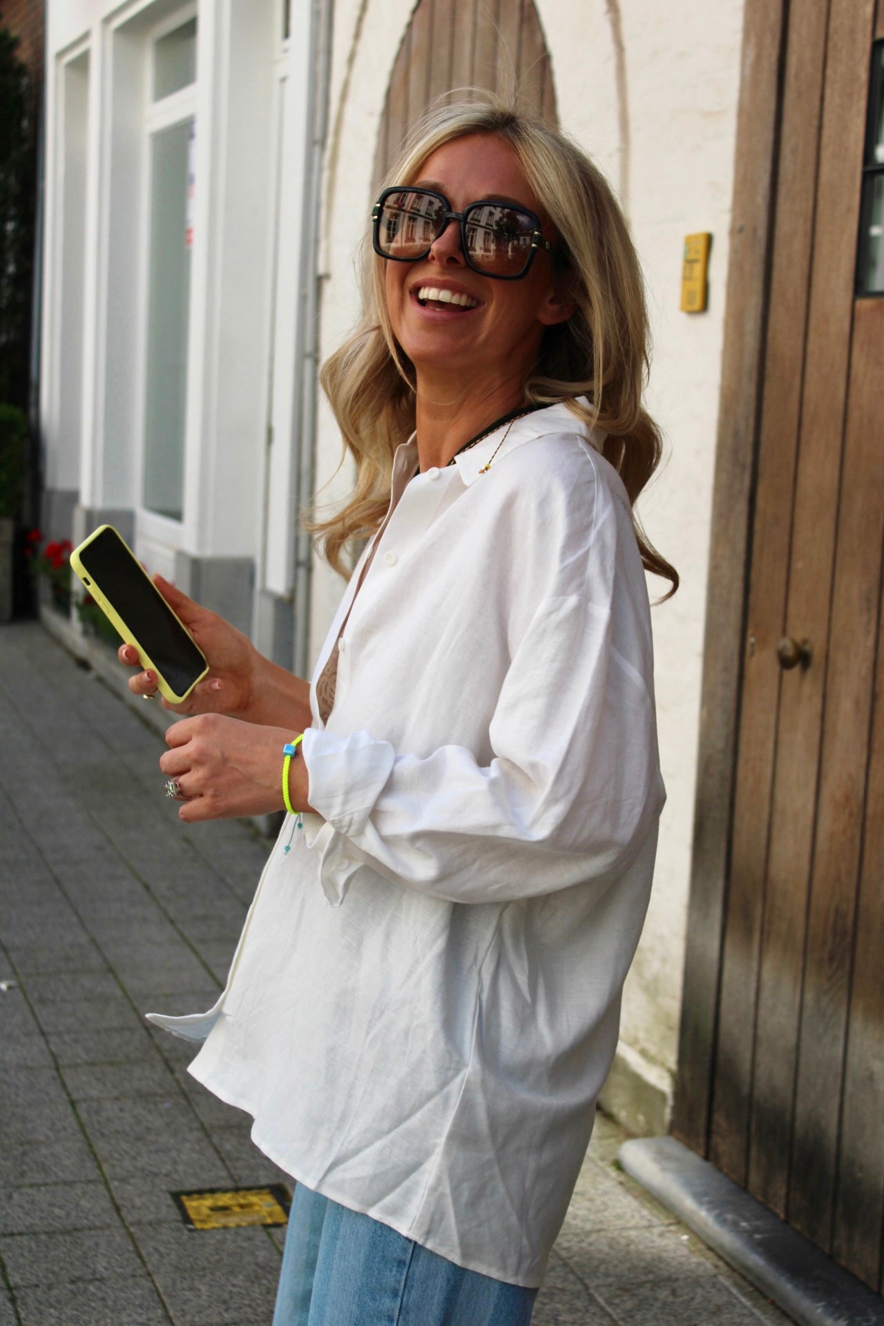 OVERSIZED LINEN BLOUSE SOFT WHITE