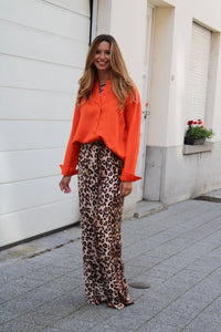 OVERSIZED LINEN BLOUSE ORANGE