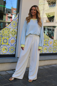 MARGO BLOUSE BLUE - WHITE