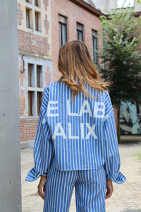 CHAMBRAY STRIPE BLOUSE