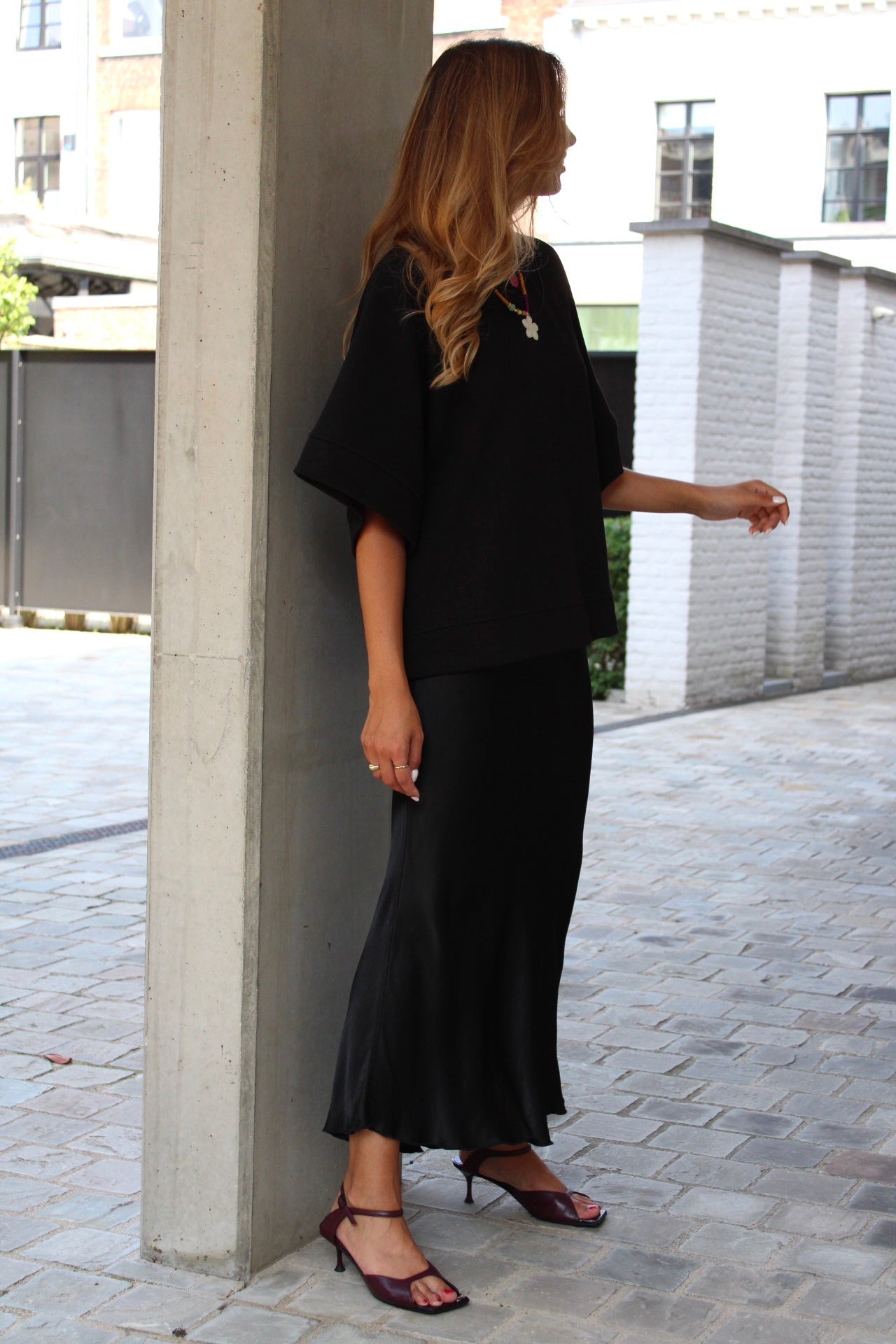 SILK SKIRT BLACK