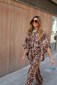 TWILL LEOPARD BLOUSE