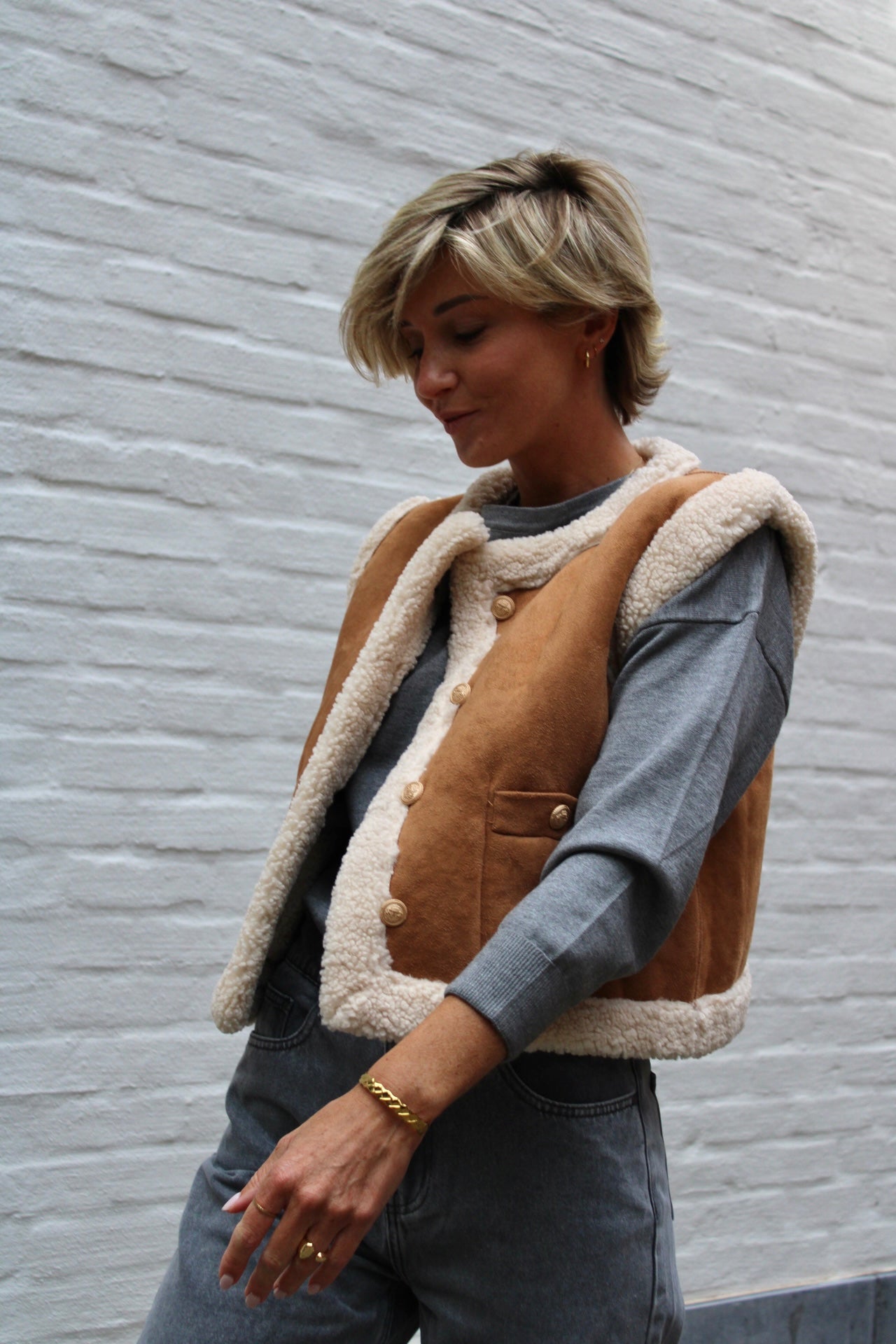 REVERSIBLE DIDO VEST CAMEL