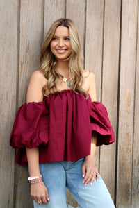 LORE TOP BORDEAUX