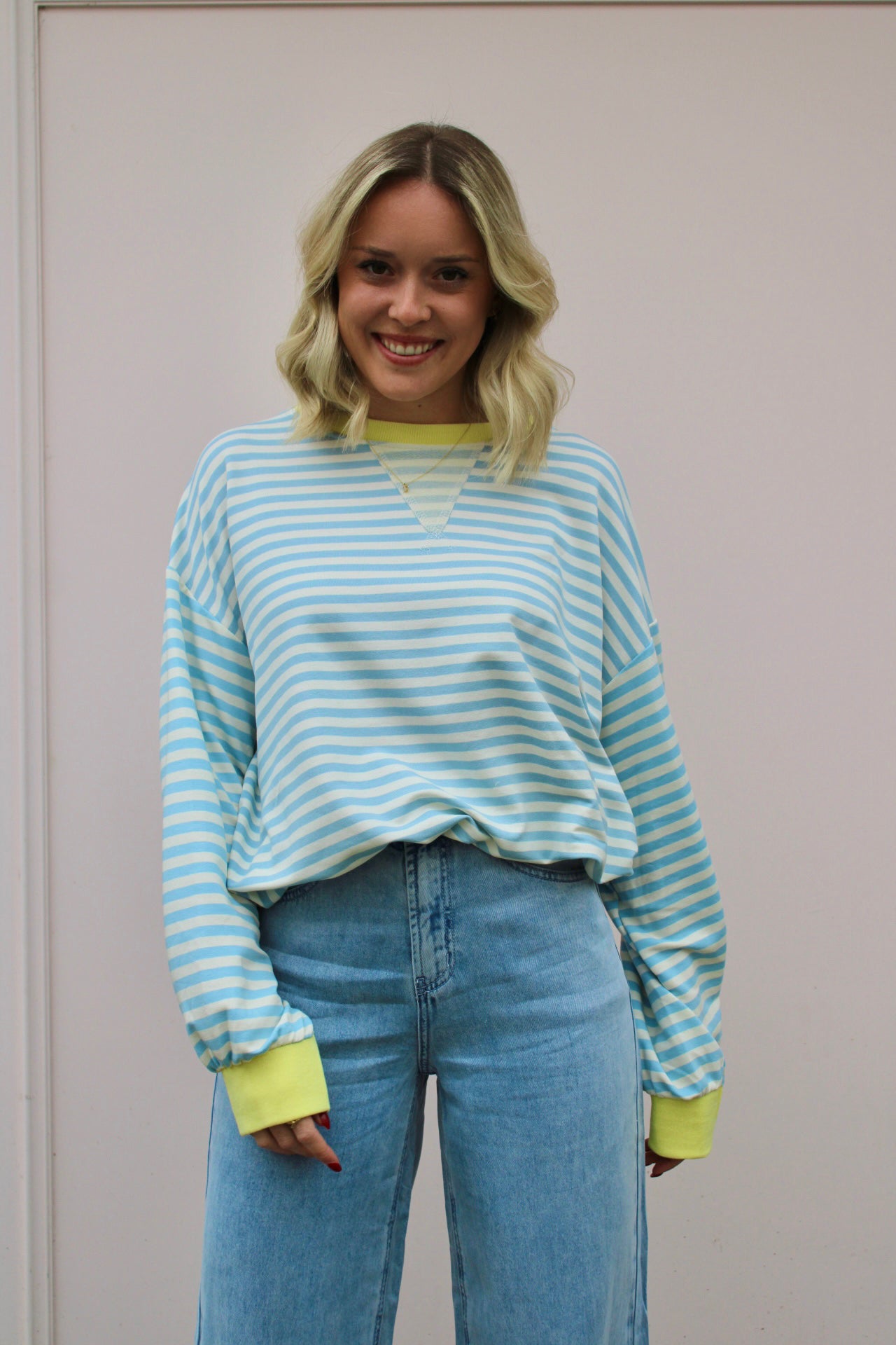 MARGO BLOUSE BLUE - WHITE