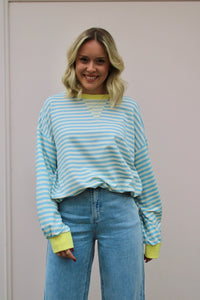 MARGO BLOUSE BLUE - WHITE